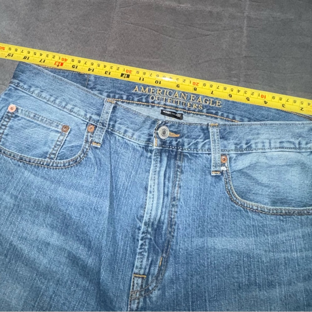 American Eagle 34 x 34 Classic Blue Men's Jeans Vintage Wash Loose Fit - Picture 4 of 9